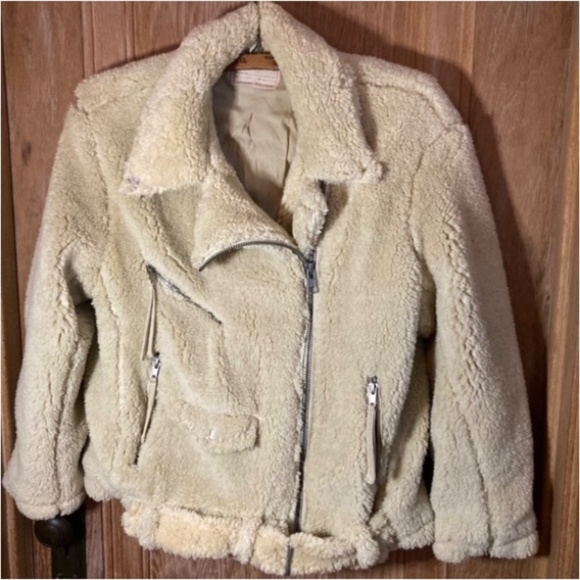 We The Free Shearling Moto Jacket Women’s Size Small - Picture 11 of 12